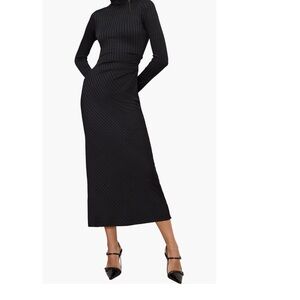 Good American Victorian rib midi dress